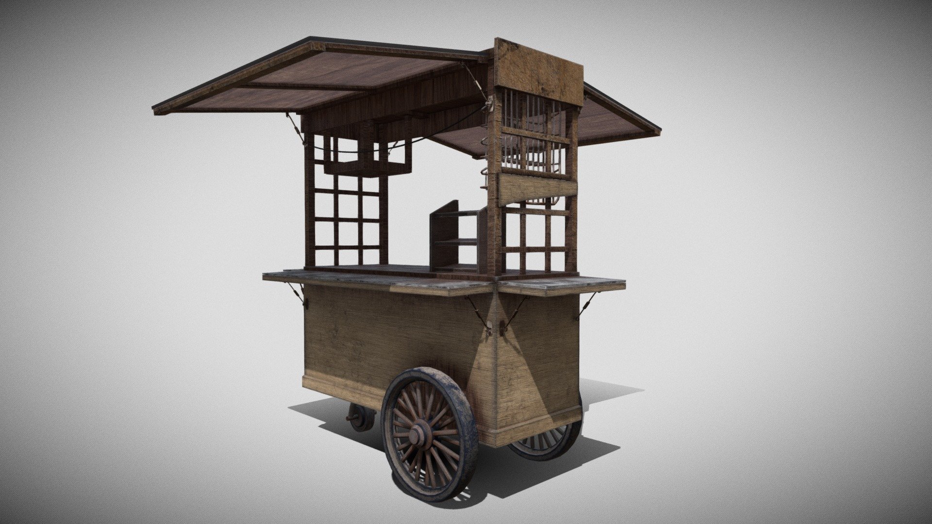 Game Asset Coffee Cart Indonesian Unity 3d model