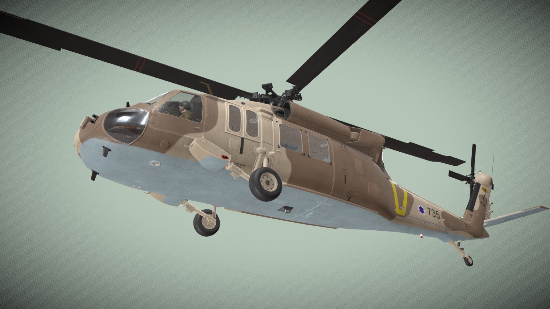 UH-60 Israel Basic Animation 3d model