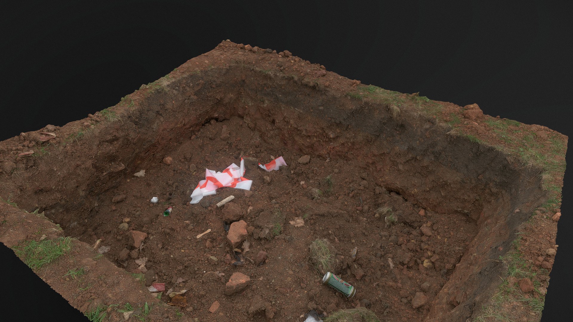 Red soil dig site 3d model