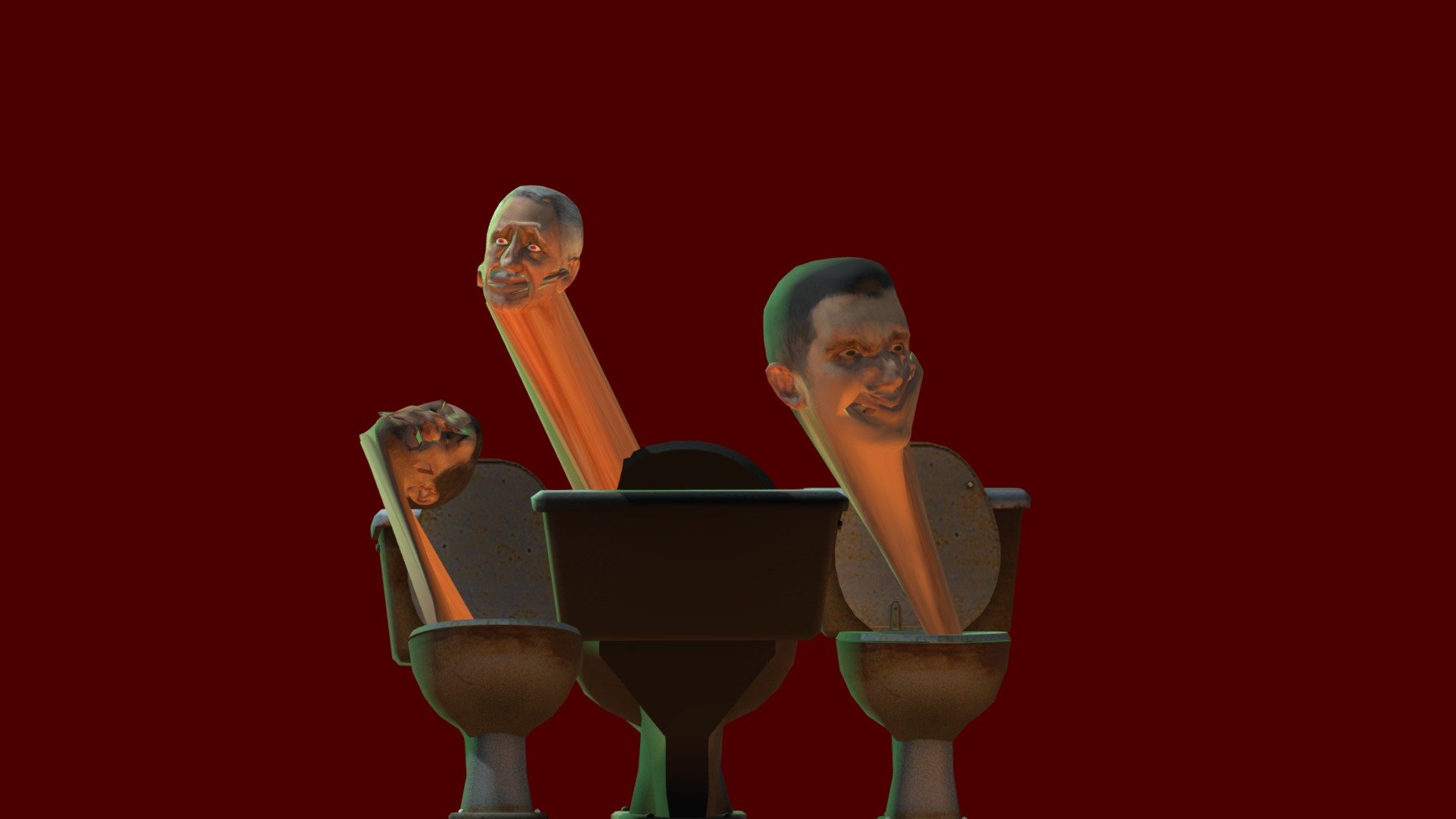 3 head skibidi toilet 3d model