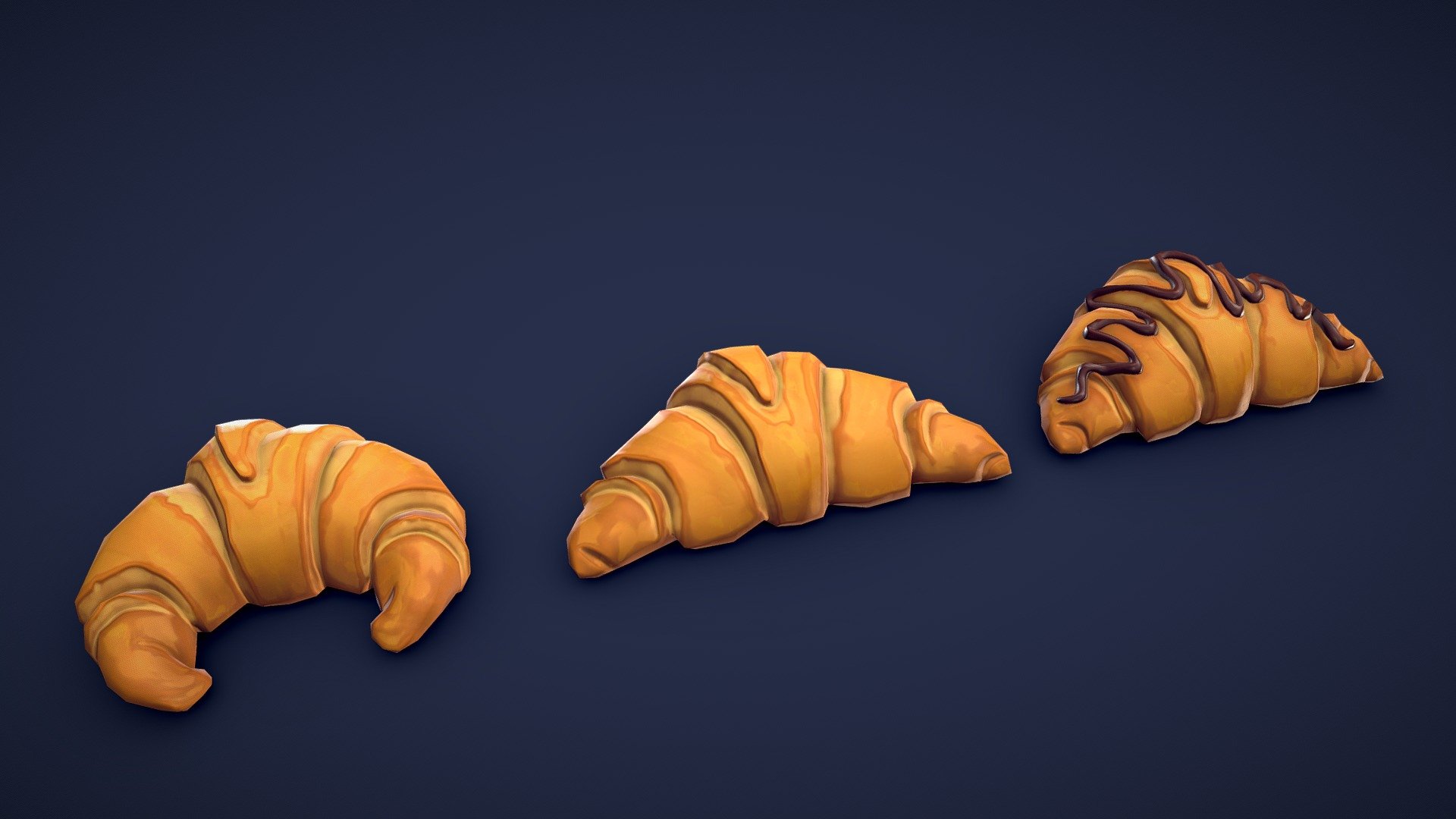 Stylized Croissants 3d model