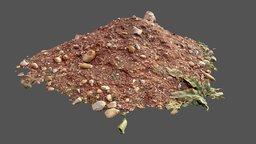 Photoscan Low-poly Earth Rubble soil pile