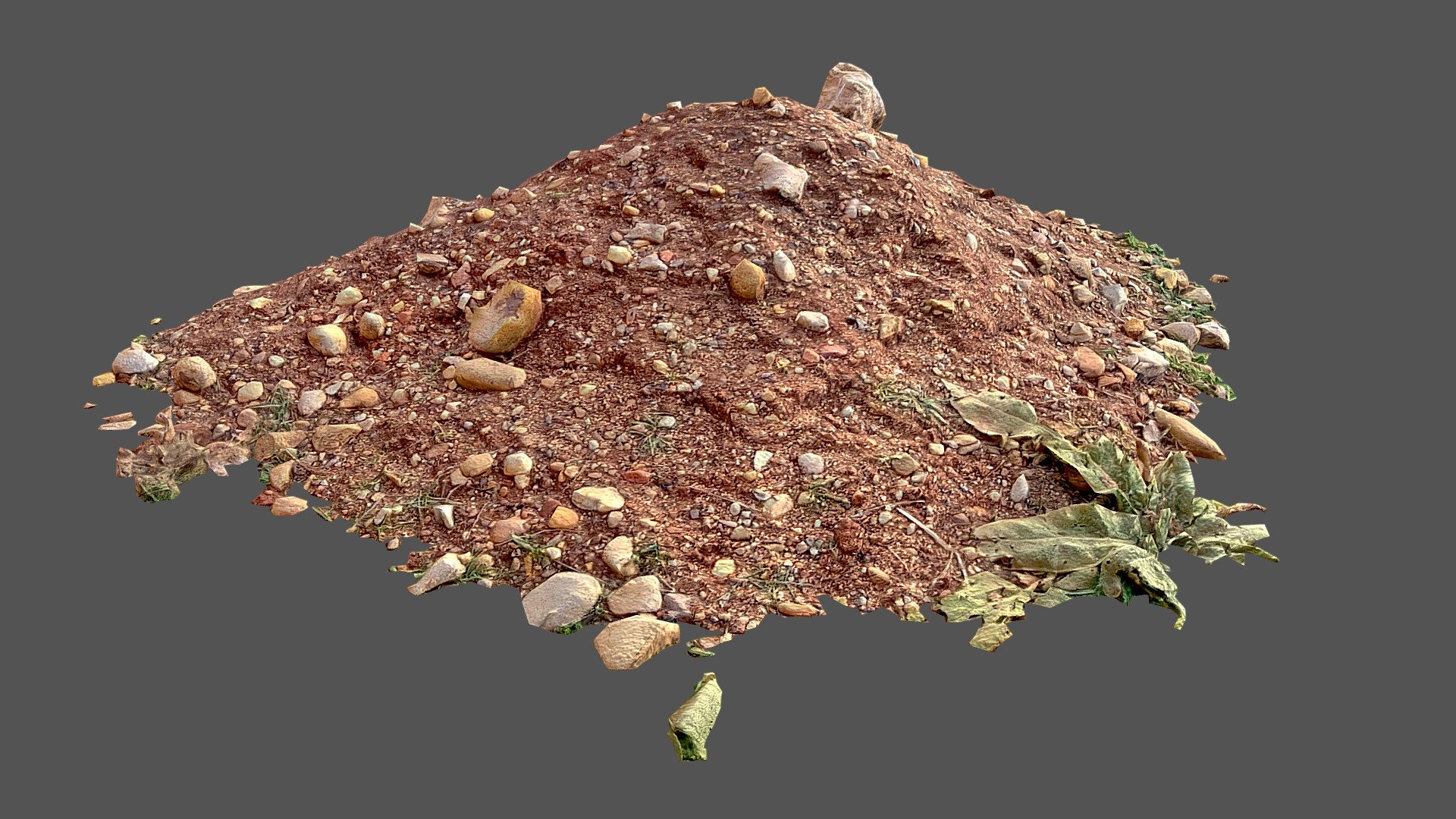 Photoscan Low-poly Earth Rubble soil pile 3d model