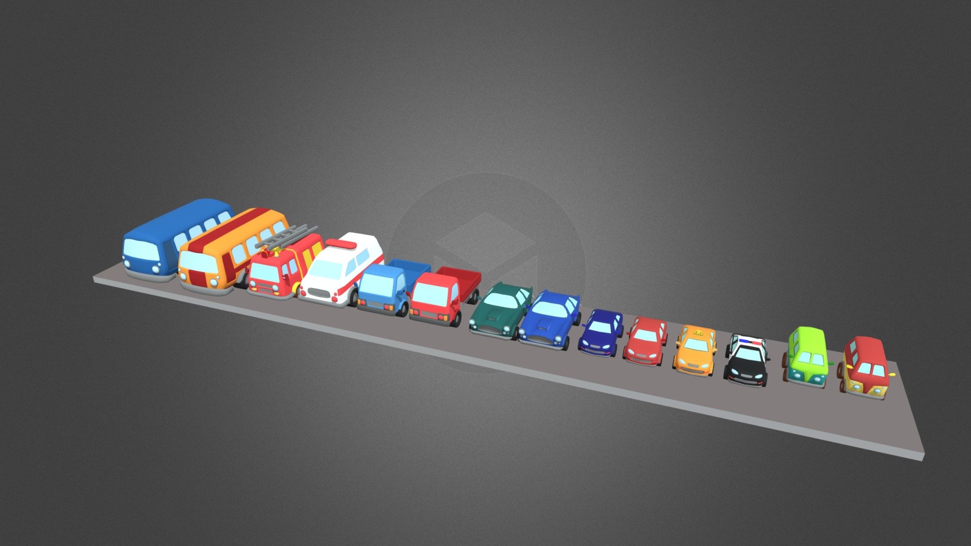 Clay City: Stylized Vehicles Pack 3d model