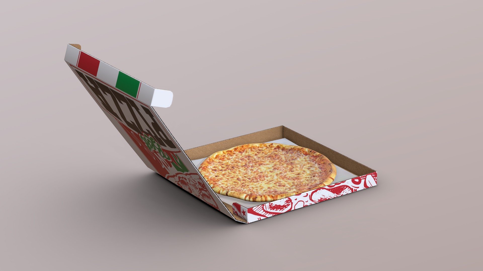 Pizza in Box 3d model