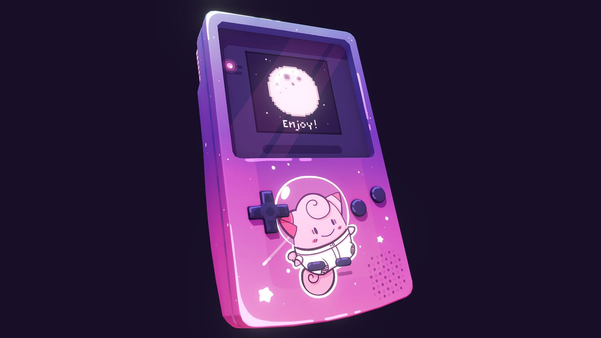 Challenge handpainted Gameboy 3d model