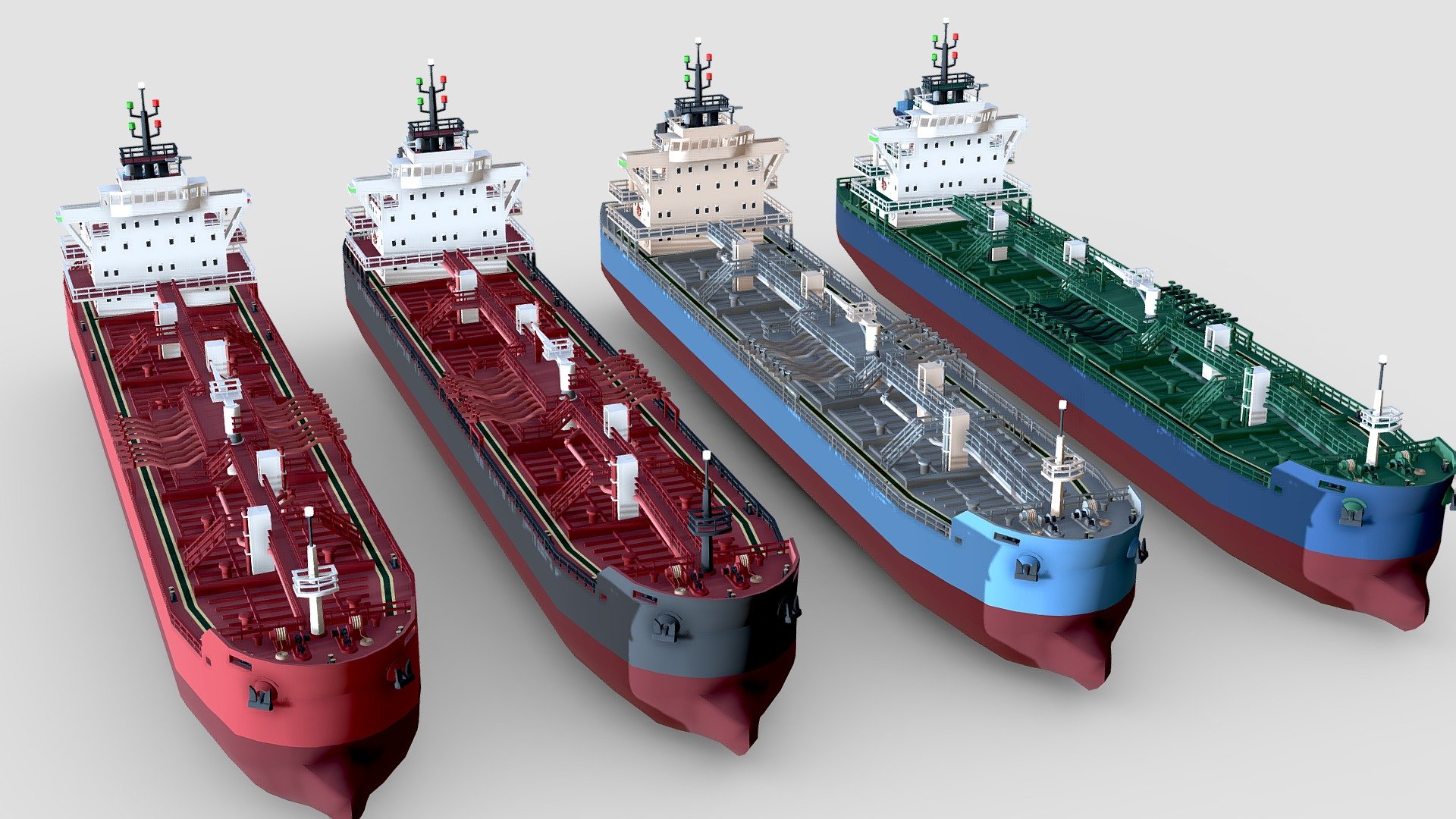 Panamax Oil Carrier Low-poly 3d model