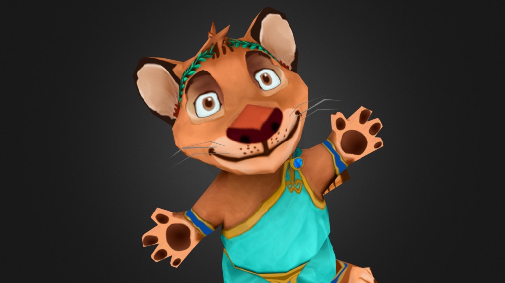 Leo Posed Hand Painted Mobile Character 3d model