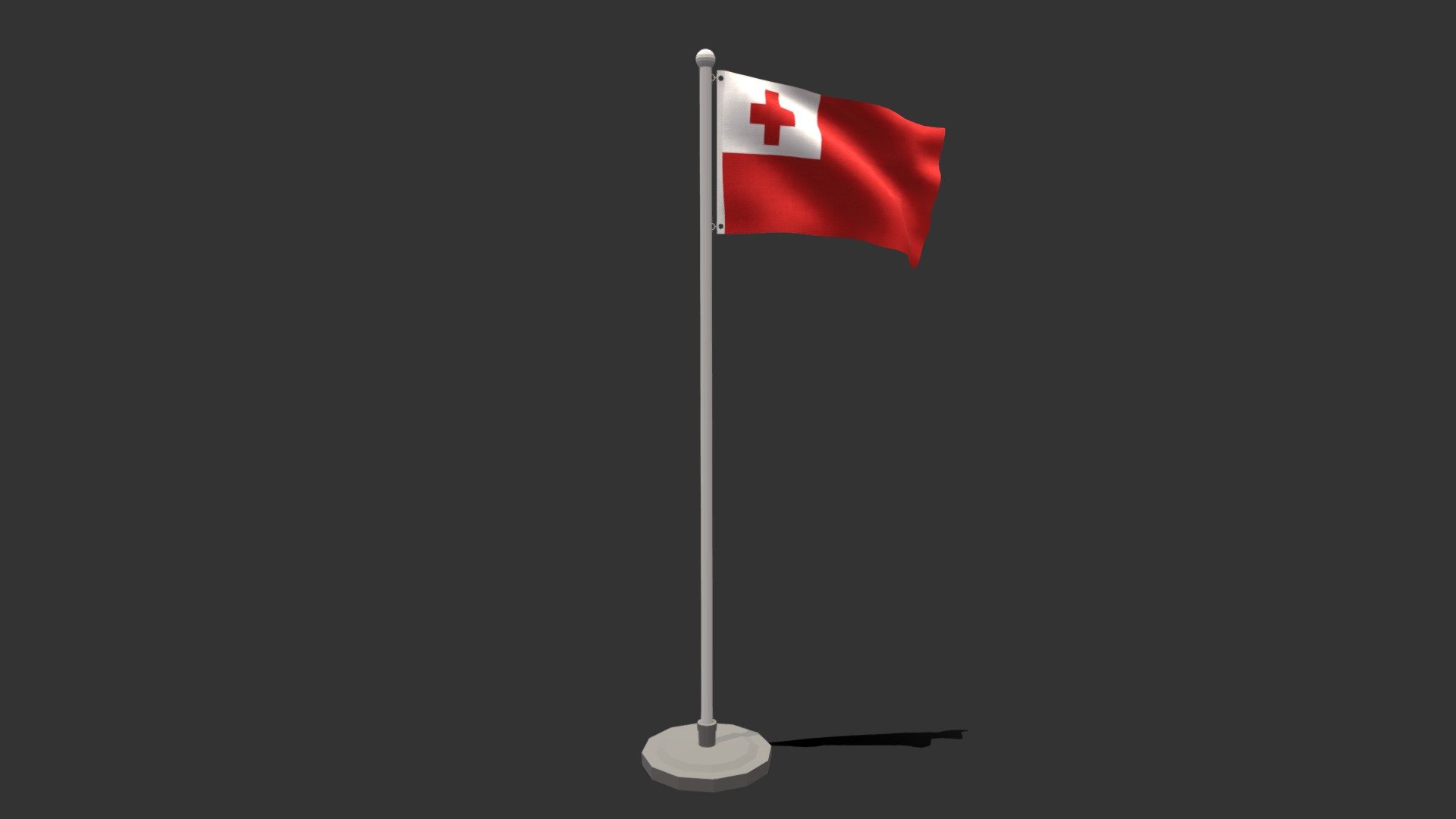 Low Poly Seamless Animated Tonga Flag 3d model