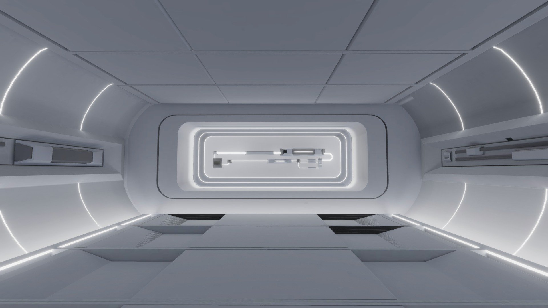 Sci-fi VR room baked 3d model