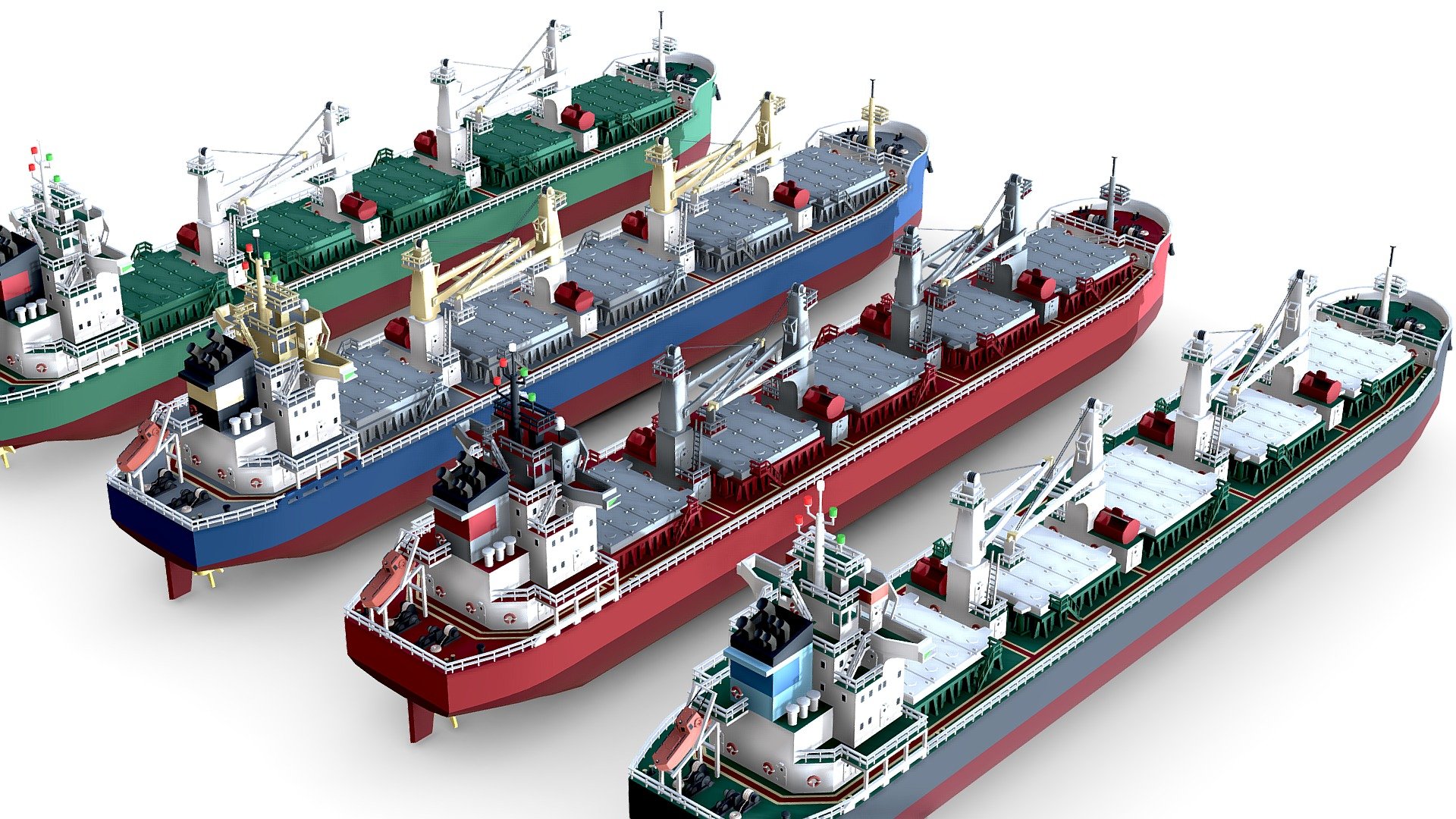 Panamax Bulk Carrier lowpoly Low-poly 3d model