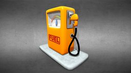 Low Poly Cartoon Gas Pump