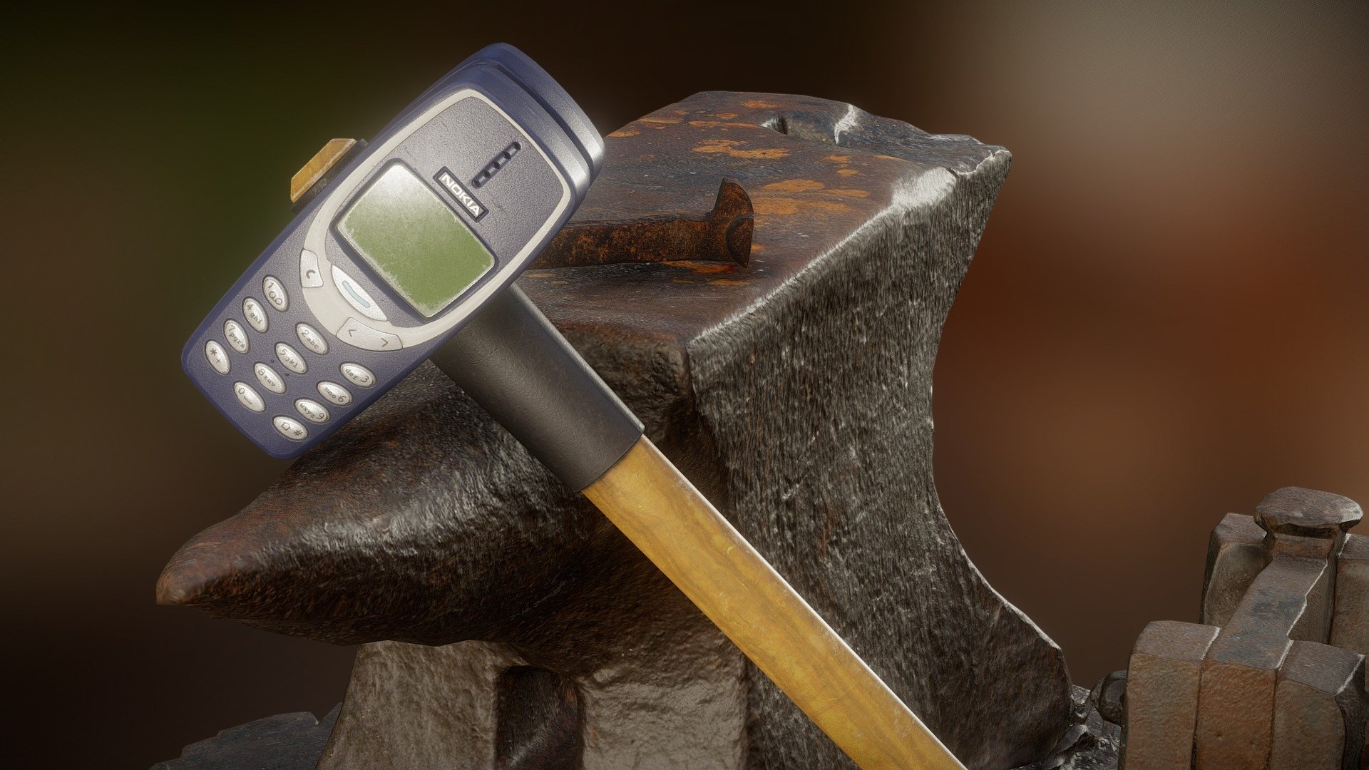 Nokia 3310 Sledgehammer 3d model