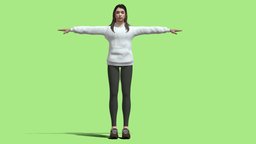 T-Pose rigged Young girl