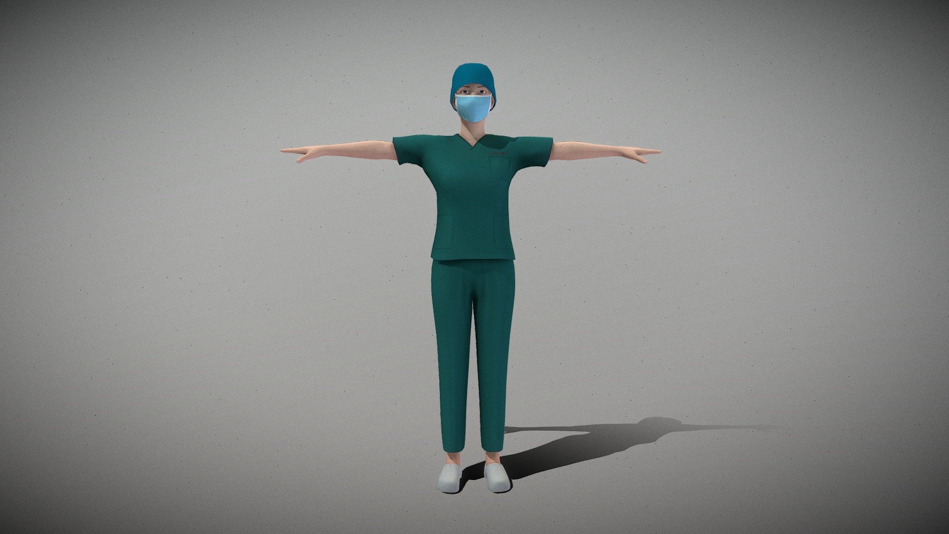 Operating Room Female Doctor 3d model