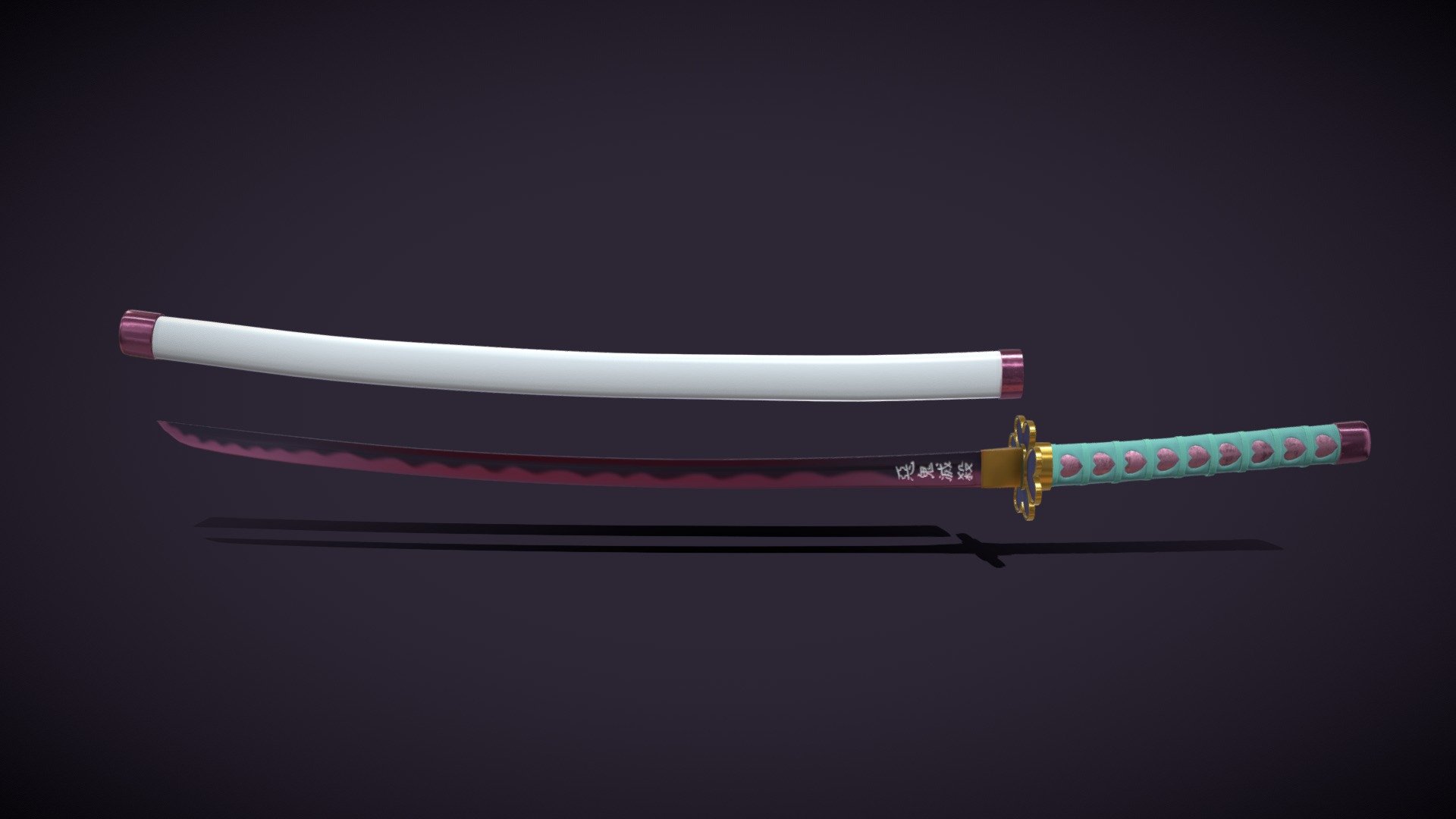 💕 Mitsuri Kanroji Katana 💕 3d model