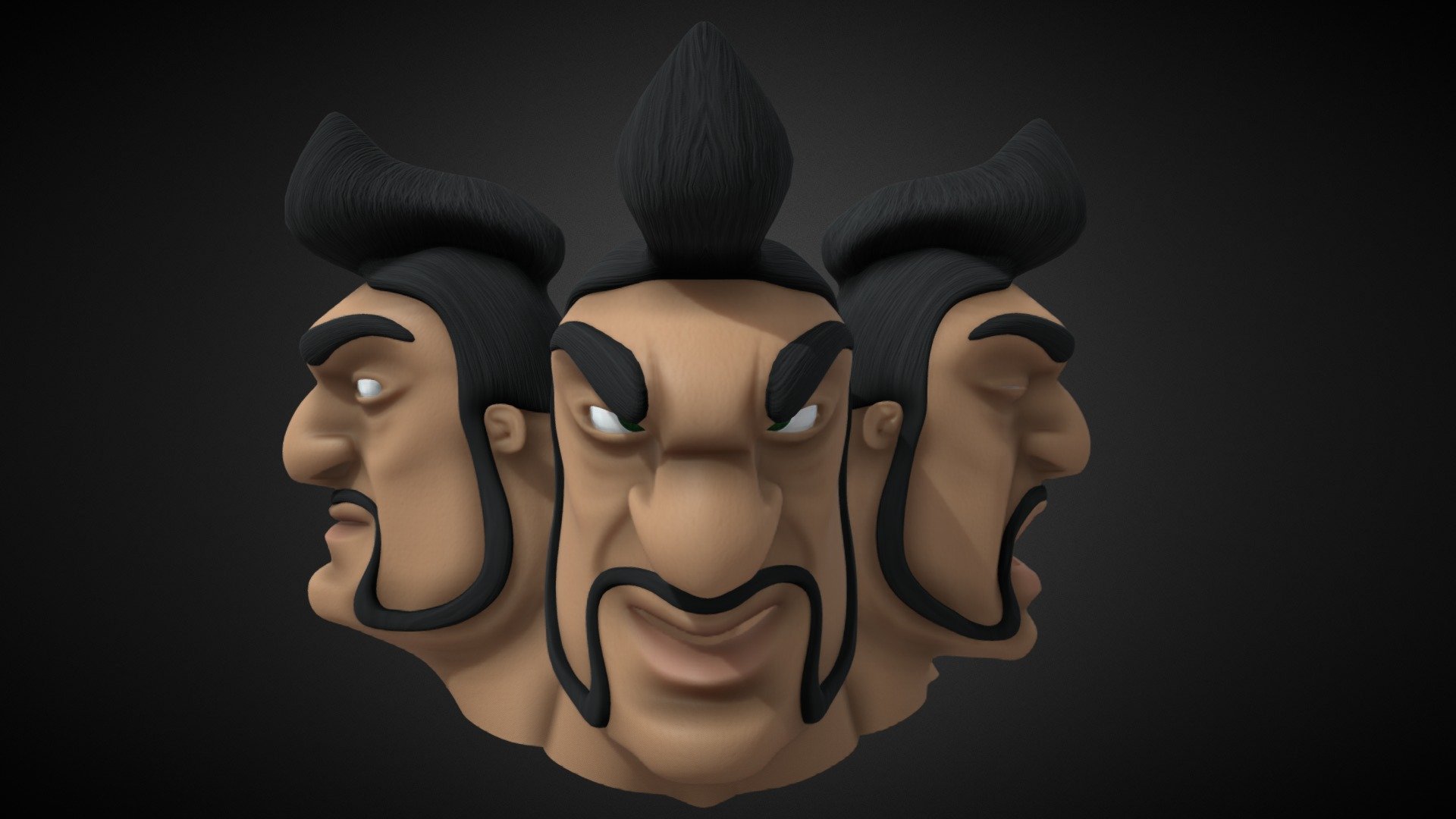 Character head. Mongol 3d model