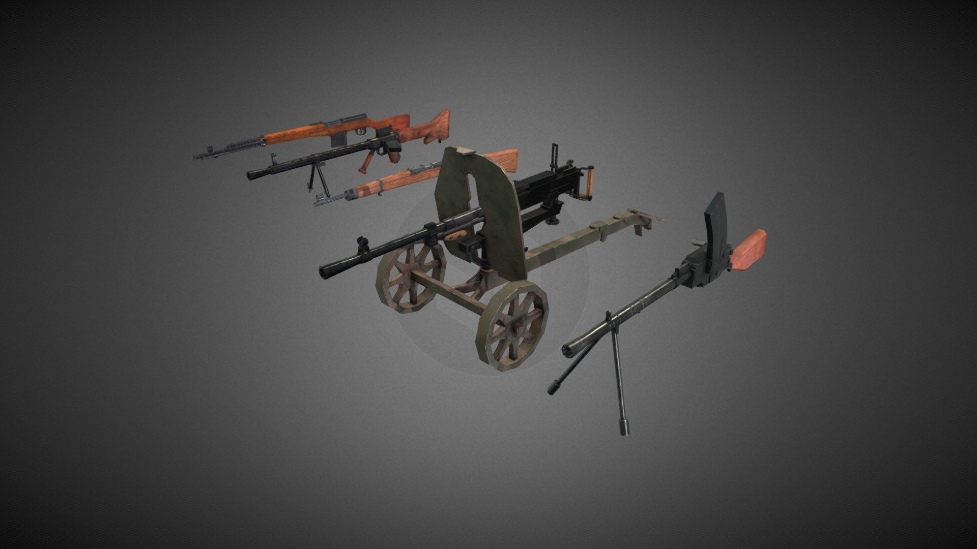 World War Weapons 3d model