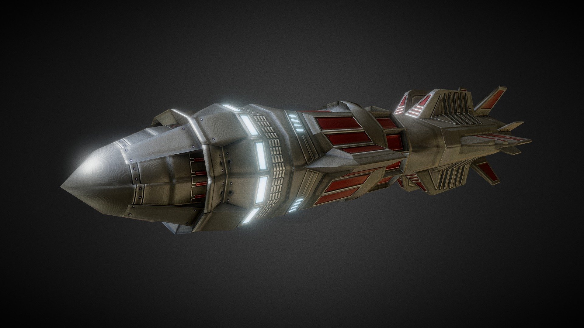 Sci-fi Rocket missile 12 (heavy) 3d model