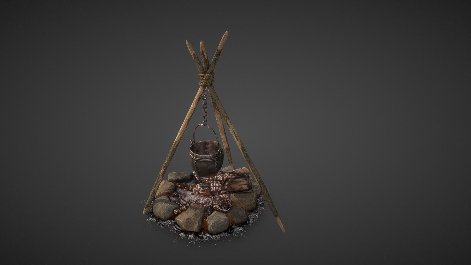 Medieval fireplace 3d model