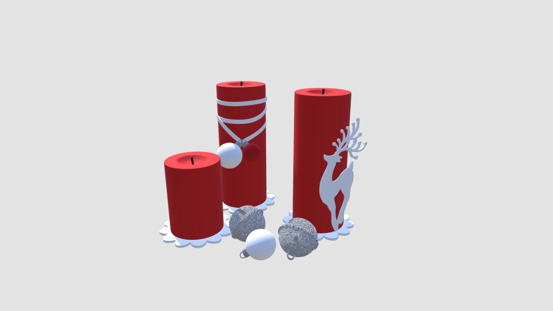 Christmas candles 3d model