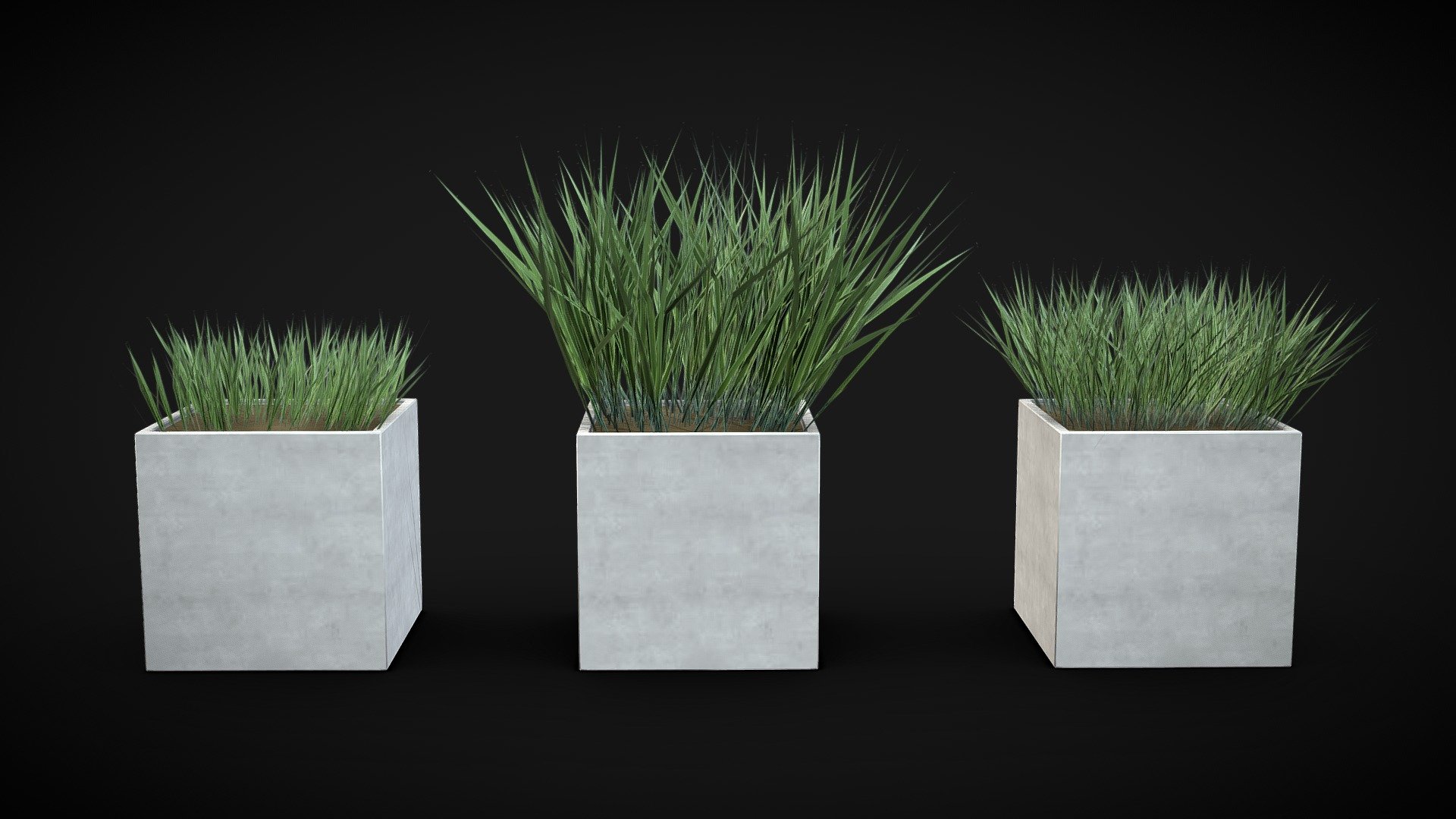 Grass Box Street Pack A1 3d model