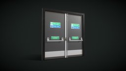 Emergency Fire Escape / Exit Door (Low Poly)