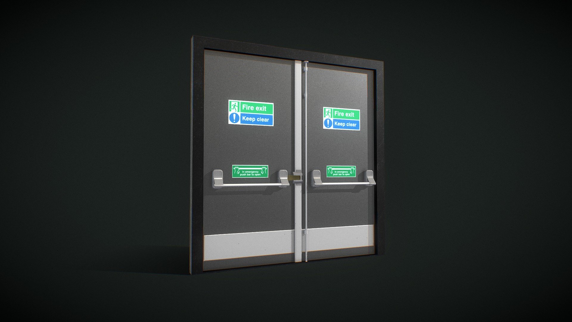 Emergency Fire Escape / Exit Door (Low Poly) 3d model