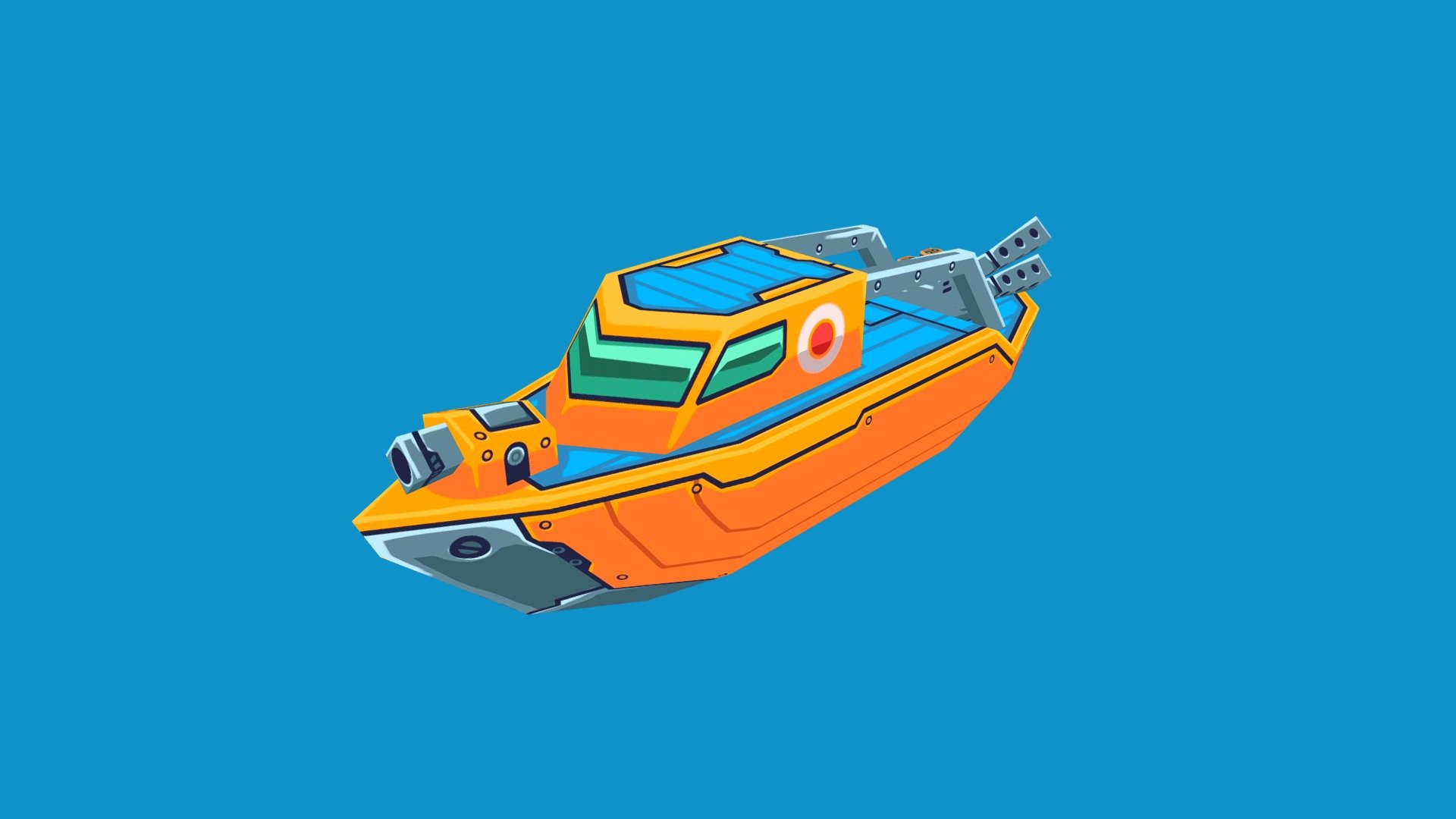 attack boat 3d model