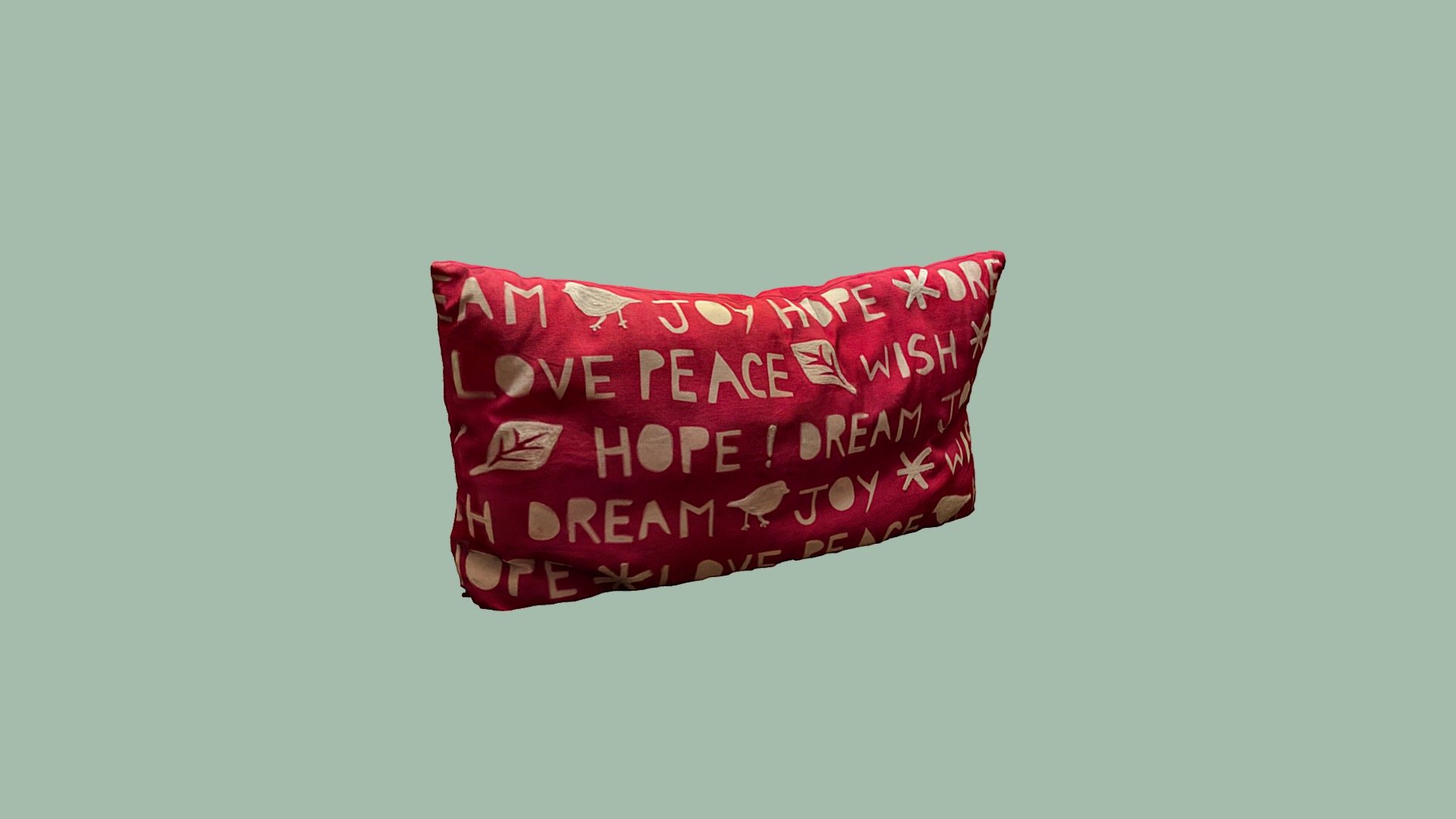 Red Holiday Pillow 3d model