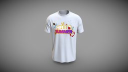 Hello Summer Printed 3D Tee Design