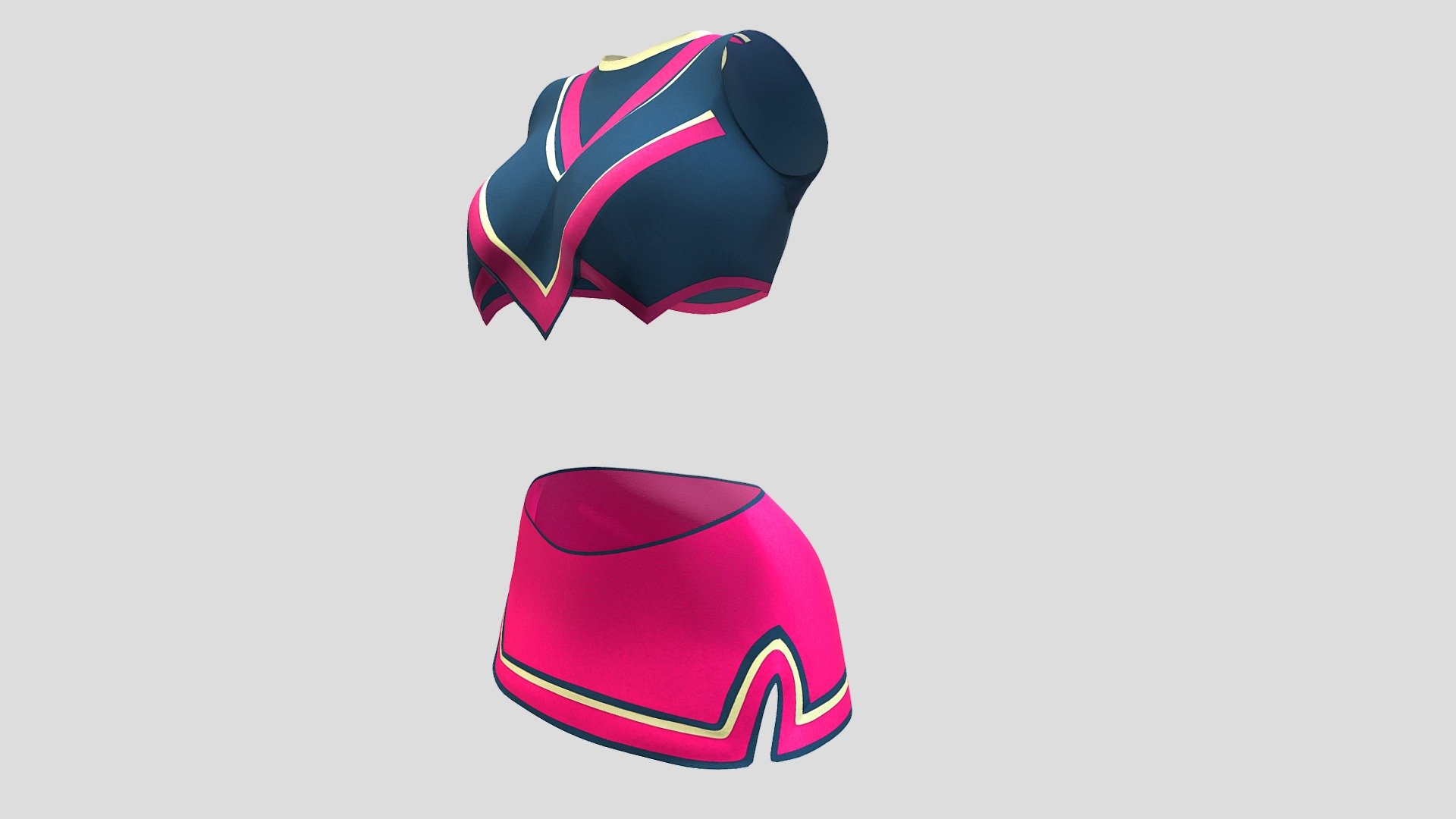 Female Cheerleader Skirt Outfit 3d model