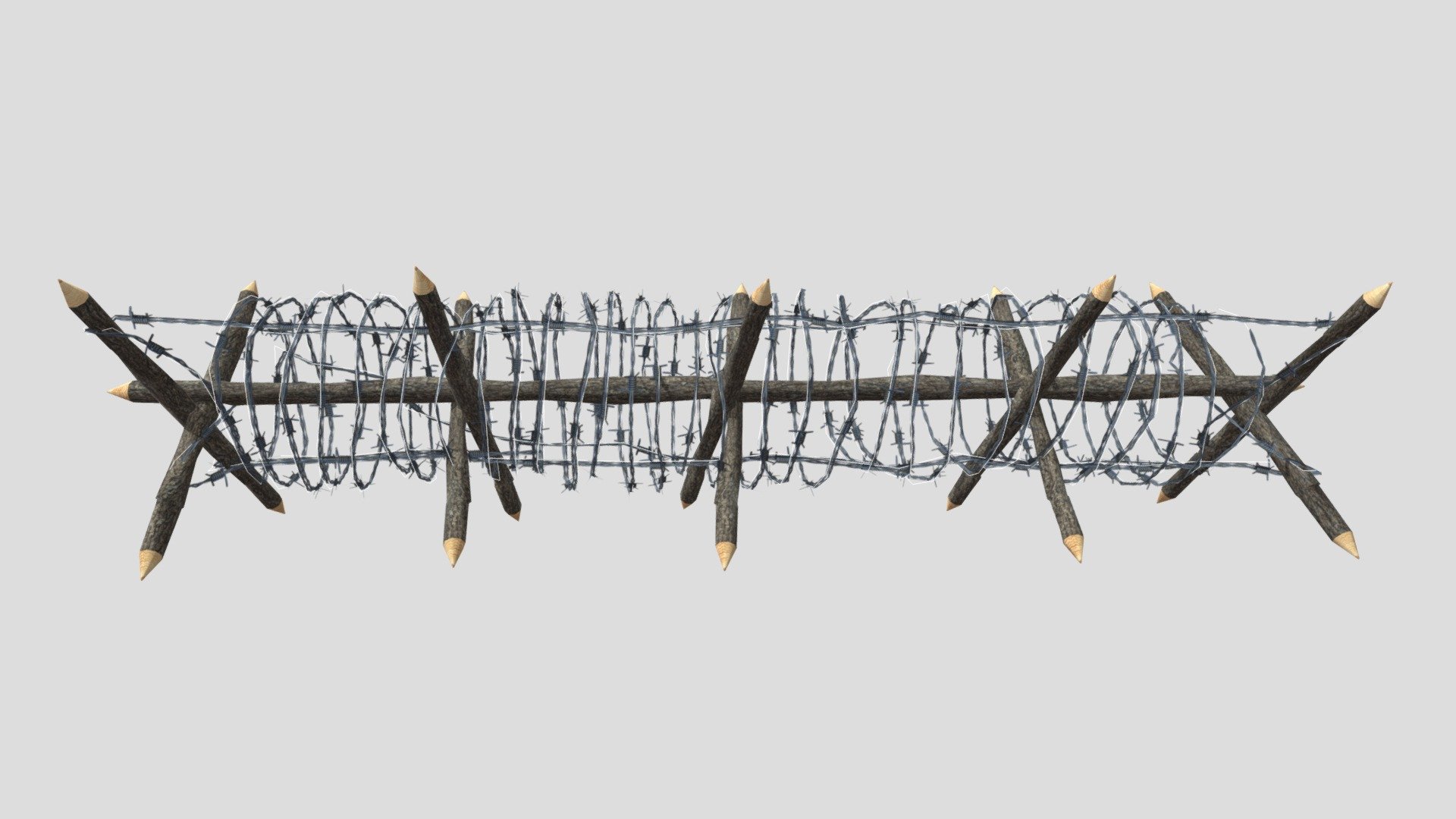 Lowpoly Barb Wire Obstacle 11 3d model