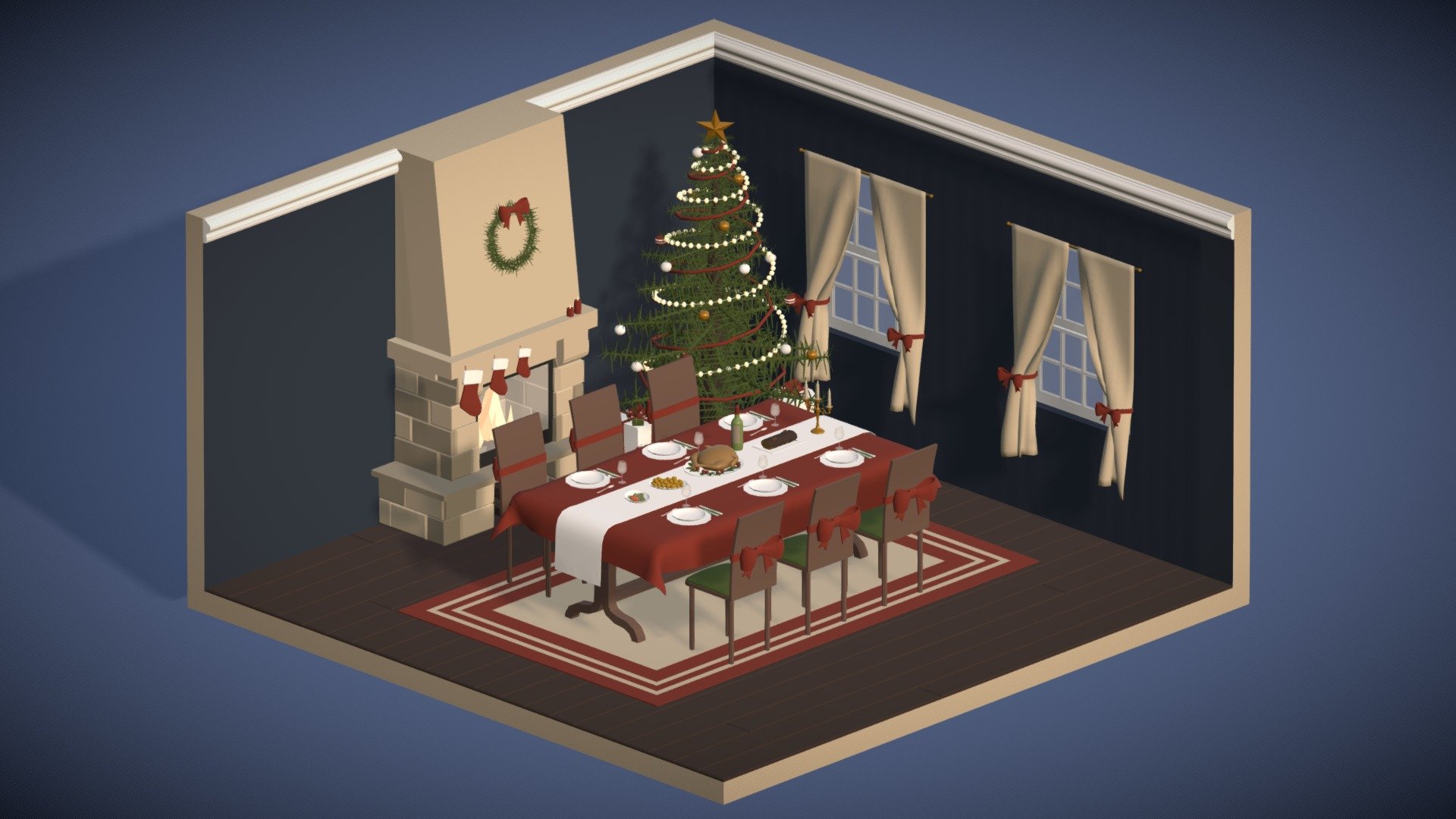 Christmas dinner 3d model