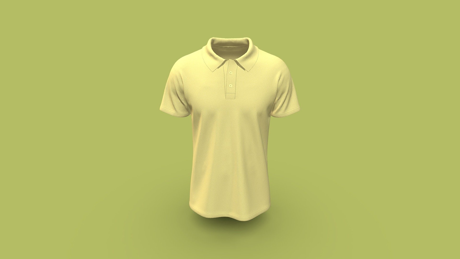 Mens Knit Fashion Polo 3d model