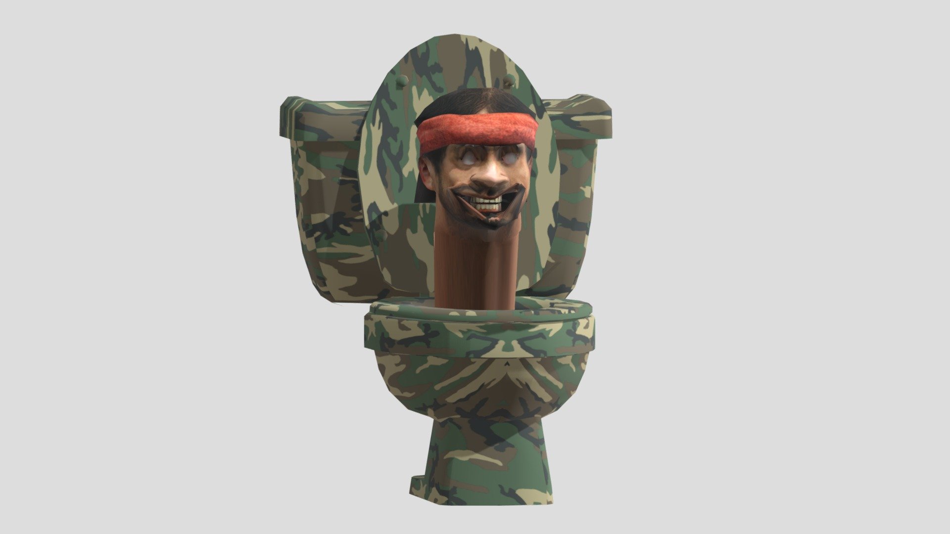 Camo skibidi toilet 3d model