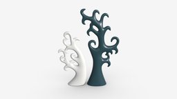 Abstract Tree Ceramic Figurine Set 06 v1