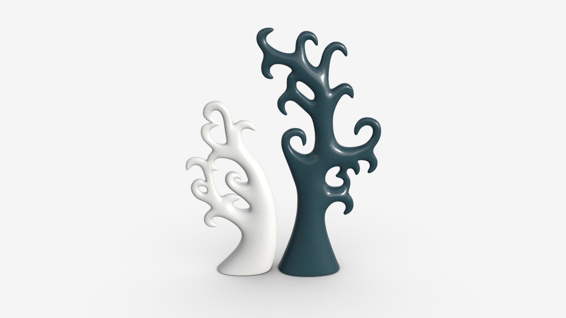 Abstract Tree Ceramic Figurine Set 06 v1 3d model