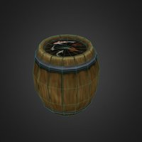 Wood Barrel Handpainted