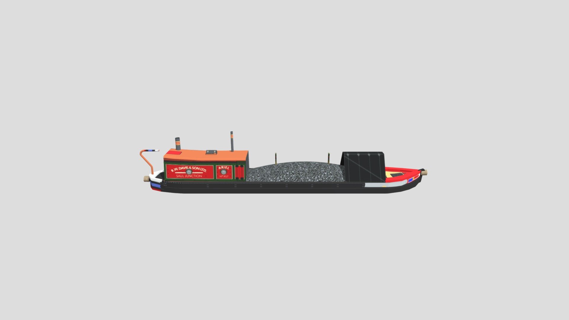 Narrowboat 3d model