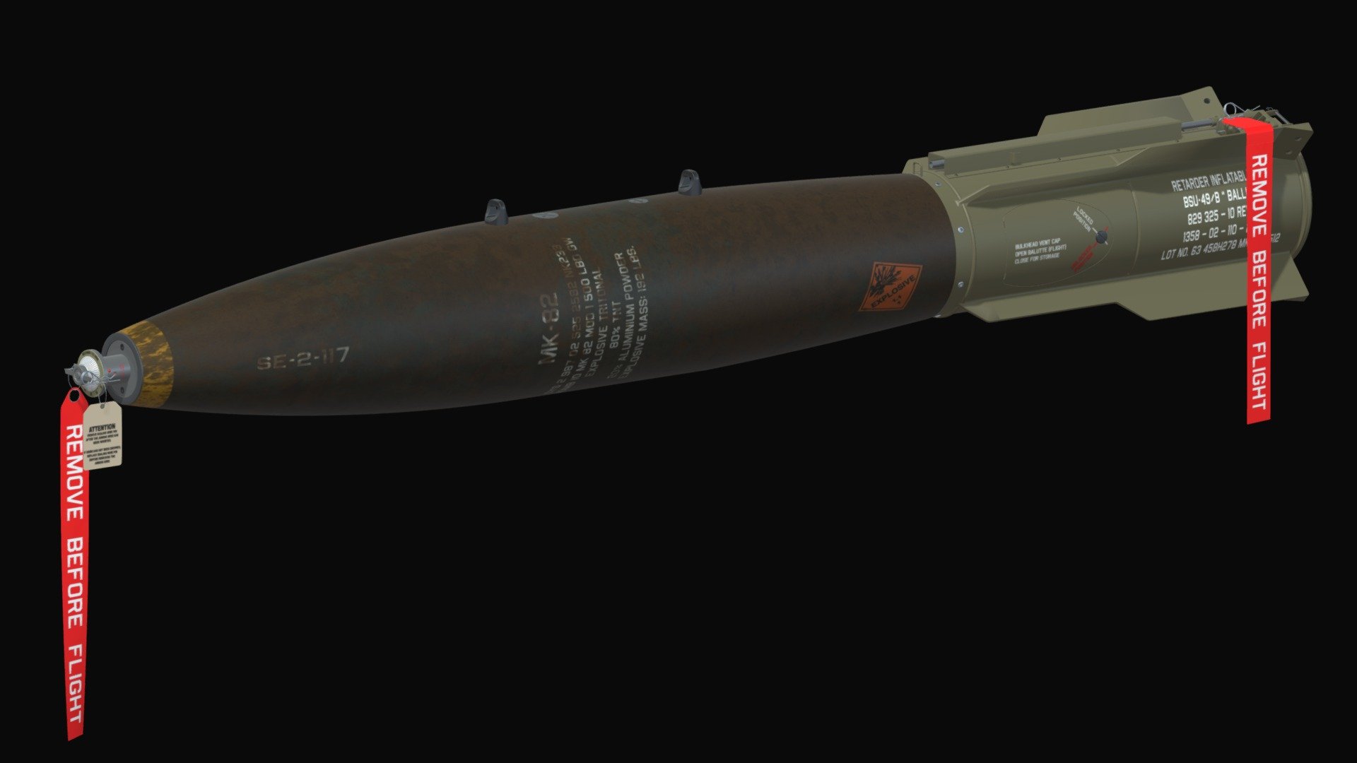 Mk.82/BSU-49 BALLUTE 3d model