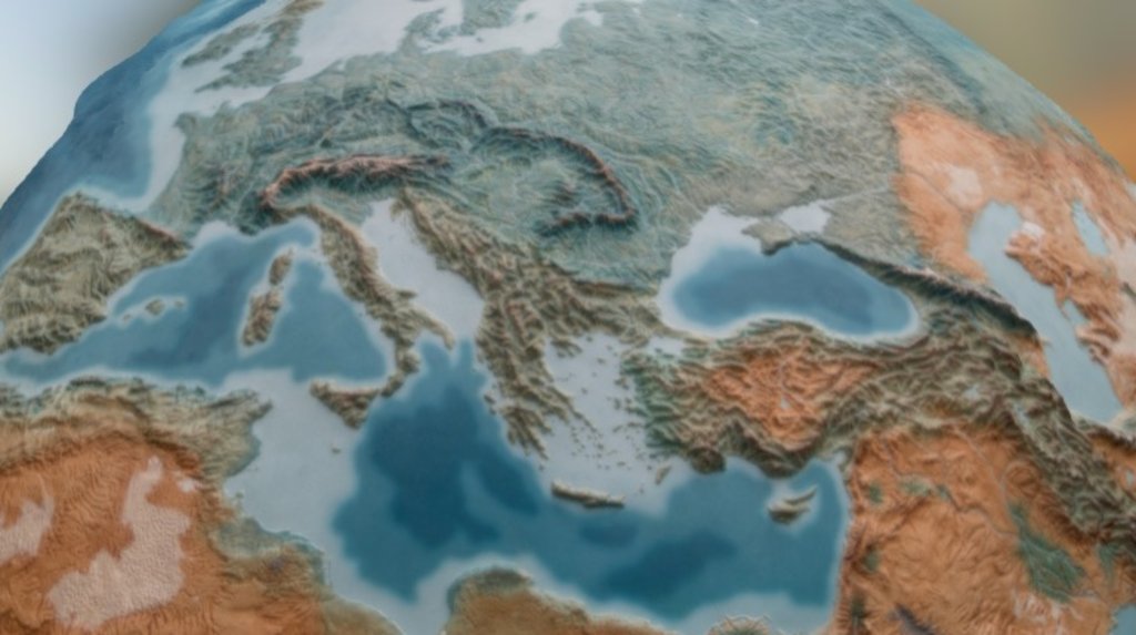 Europe Relief Map 3d model