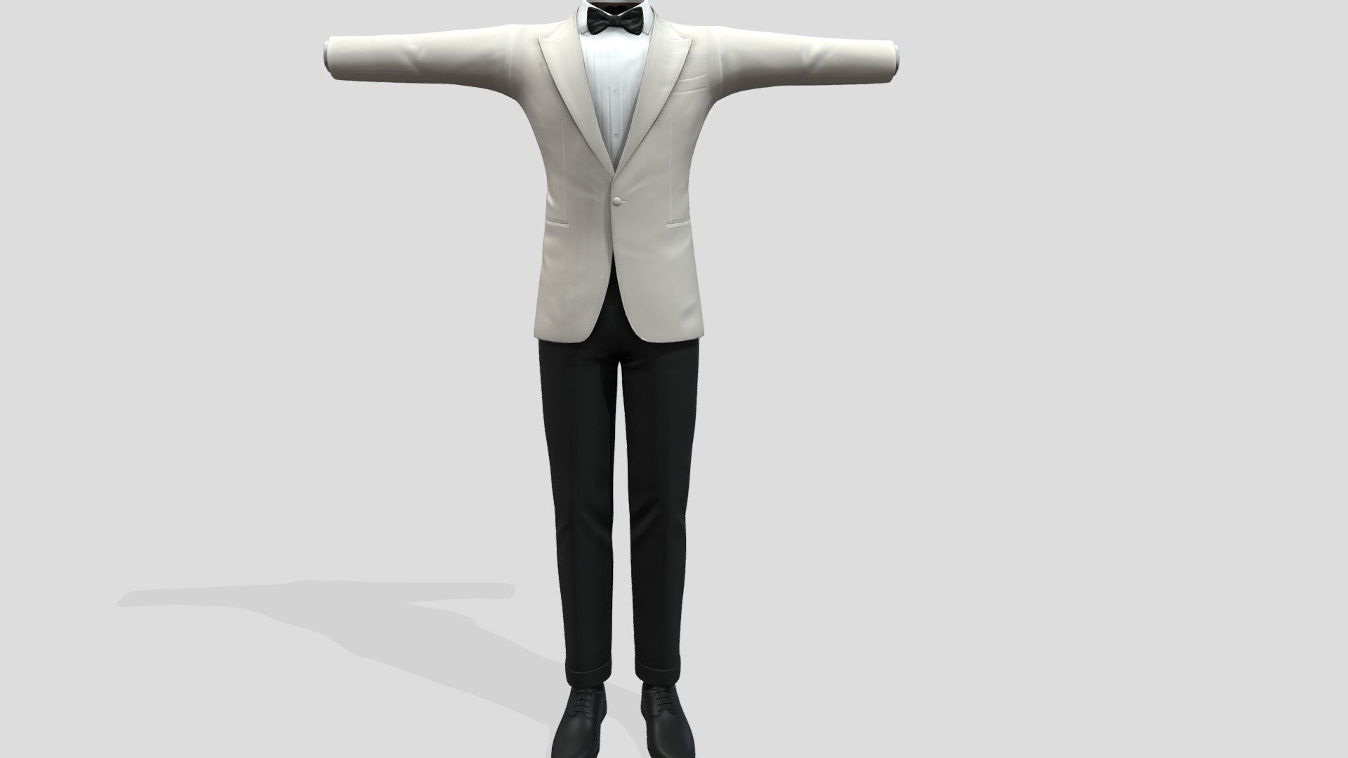 Mens White Jacket Tuxedo Suit 3d model