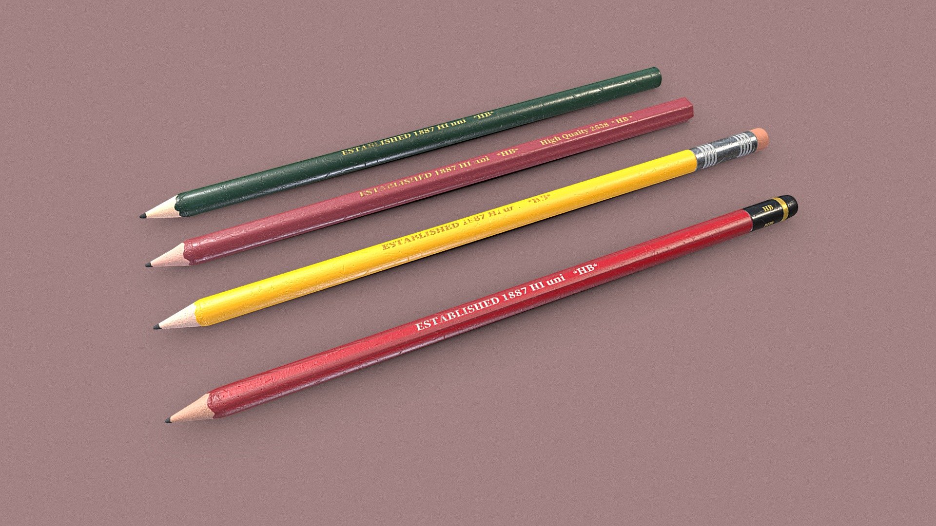 Pencils 3d model