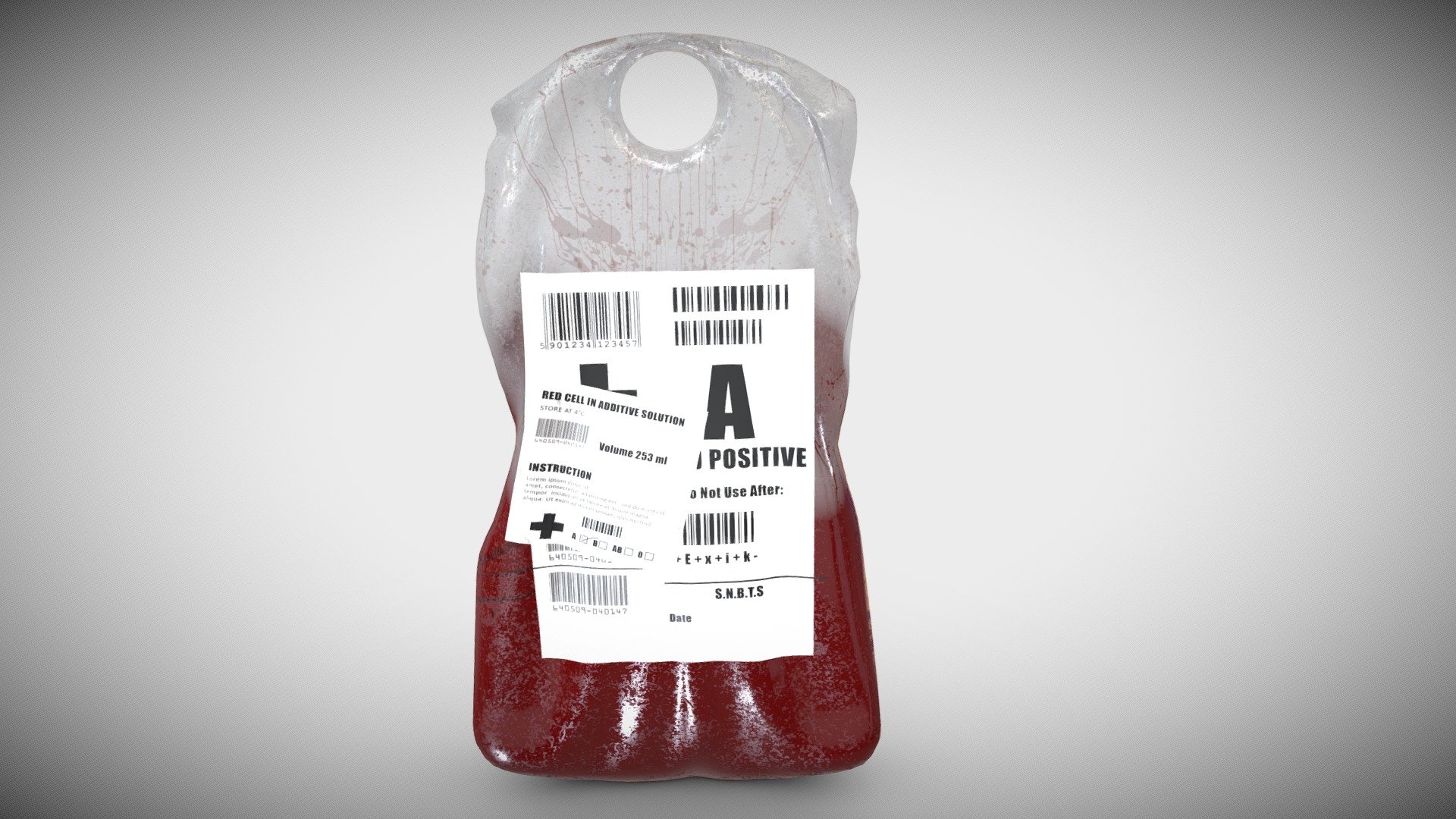 Blood bag v2 3d model