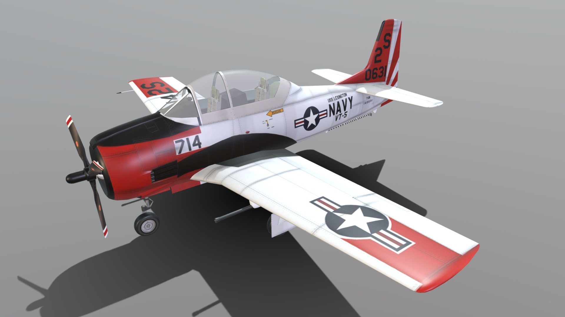 North American T-28 Trojan 3d model