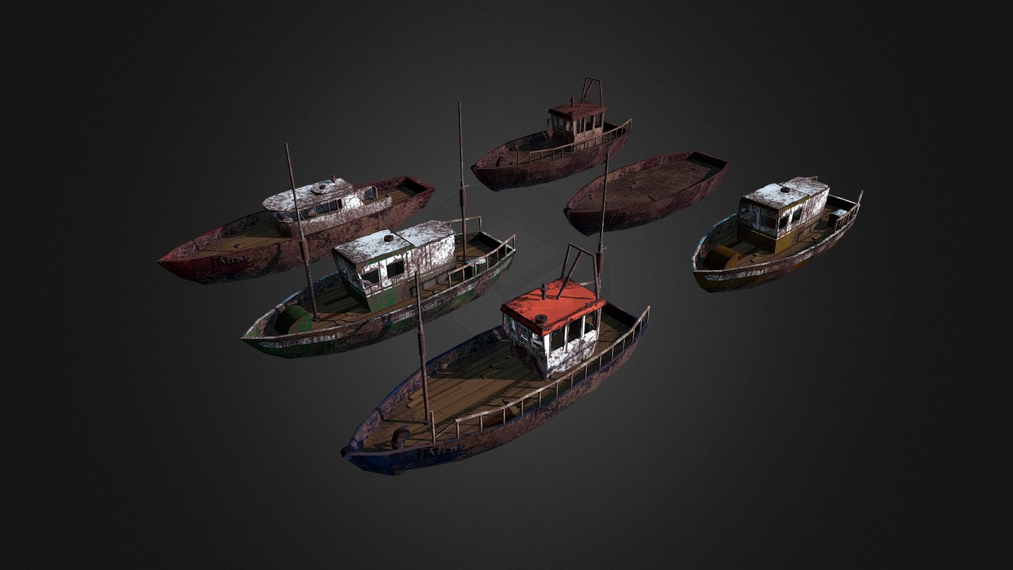 Junkyard Boats 3d model