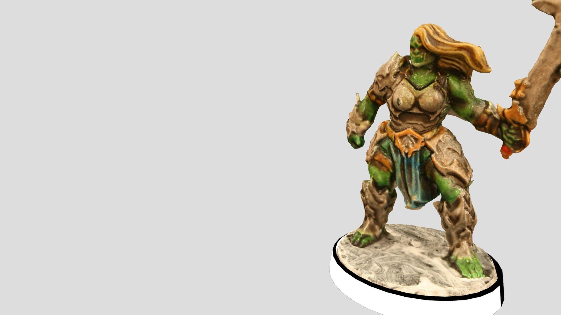 Blonde female Orc 3d model