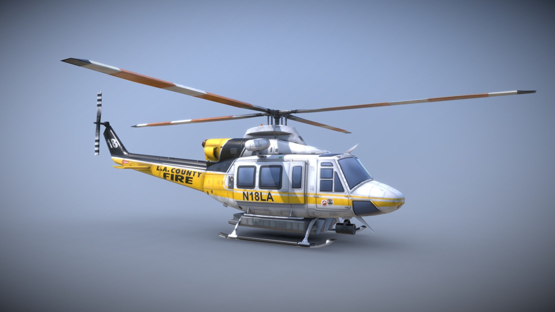 BELL 412 L.A. COUNTY FIRE 3d model