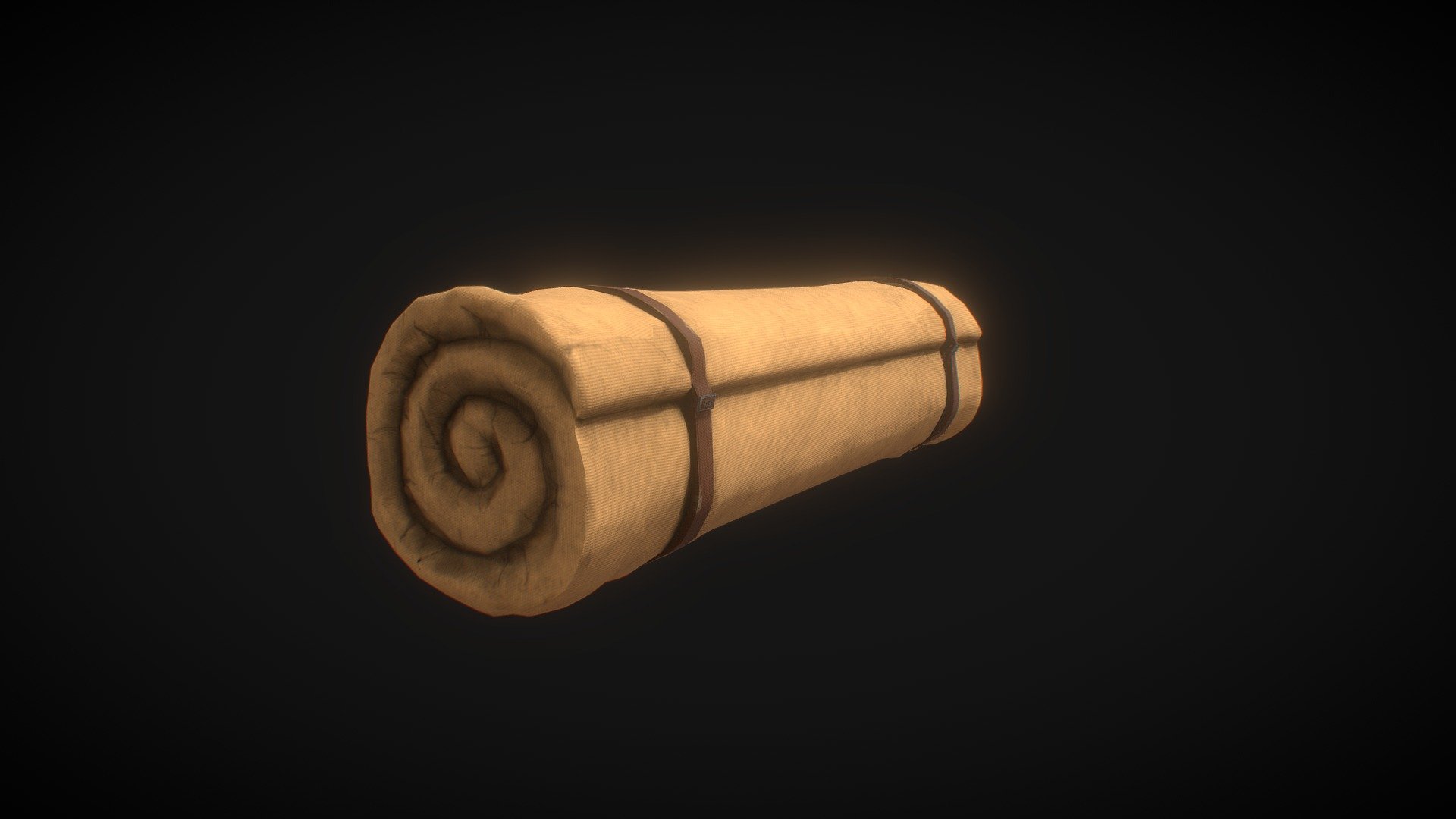 Rolled Up Camping Blanket 3d model